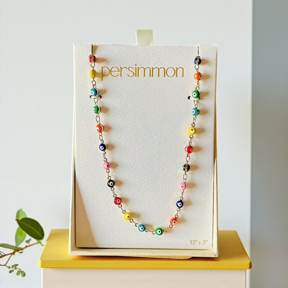 Persimmon Evil Eye Necklace NIB